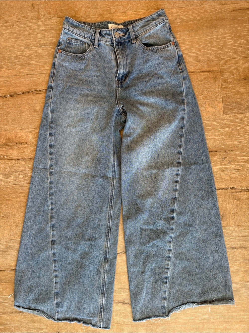 Easy Clothes High-Rise Wide Leg Jeans in Light Blue Denim